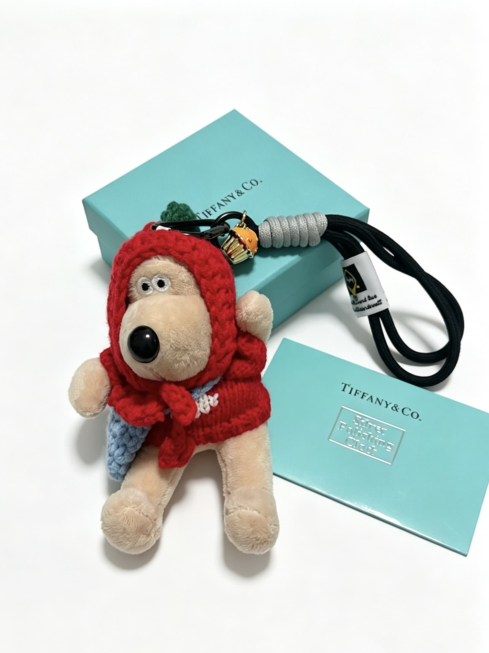 Tiffany & Co. Keychain - Stuffed Animal with Red Sweater